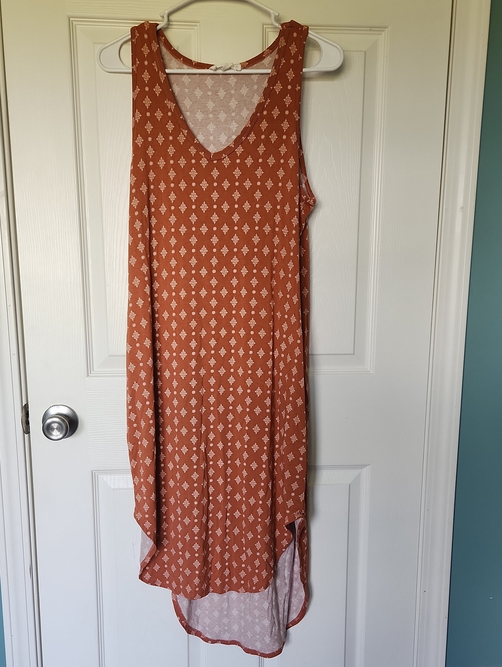 Olive & Oak Rust Printed High-Low Maxi Dress